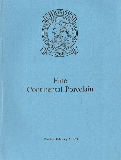 Christies February 1978 Fine Continental Porcelain