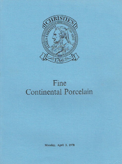 Christies April 1978 Fine Continental Porcelain