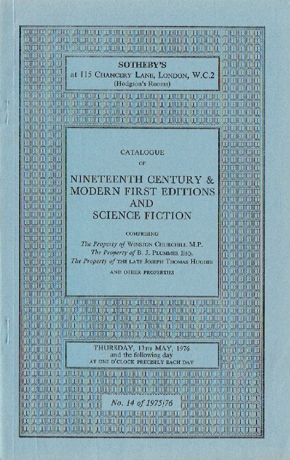 Sothebys May 1976 19th Century & Modern First Editions and Science Fiction - Click Image to Close