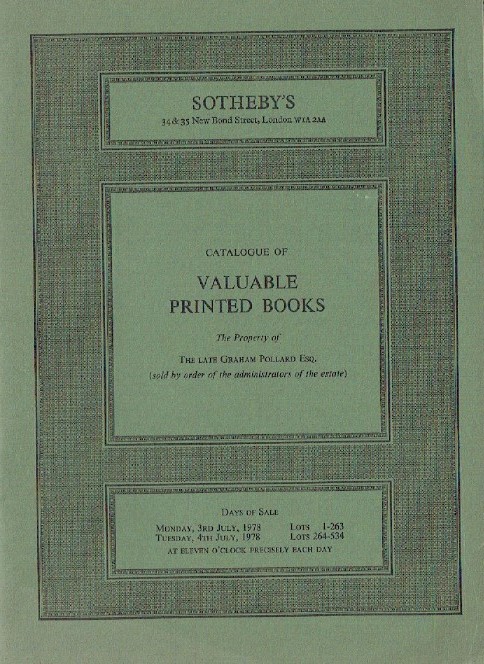 Sothebys July 1978 Valuable Printed Books