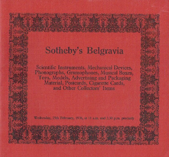 Sothebys February 1976 Scientific Instruments, Musical Boxes & Postcards