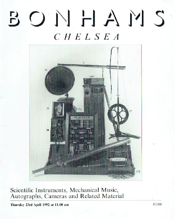 Bonhams April 1992 Scientific Instruments, Mechanical Music and Cameras - Click Image to Close