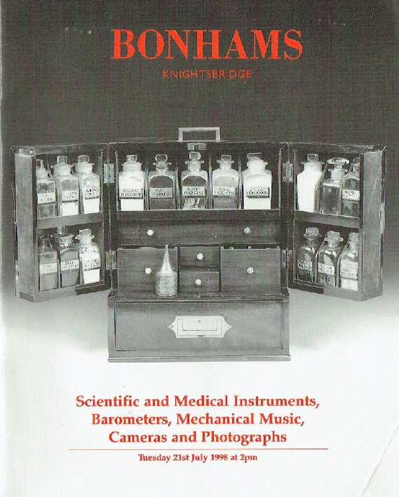 Bonhams July 1998 Scientific & Medical Instruments, Barometers, Cameras, Music - Click Image to Close