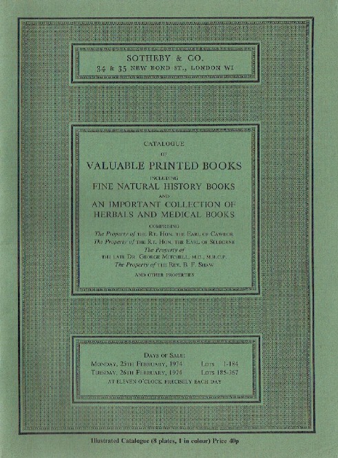 Sothebys February 1974 Valuable Printed Books