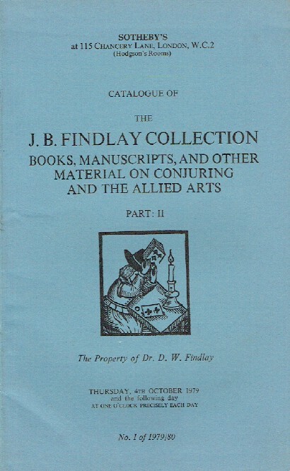 Sothebys October 1979 J. B. Findlay Collection of Books, Manuscripts
