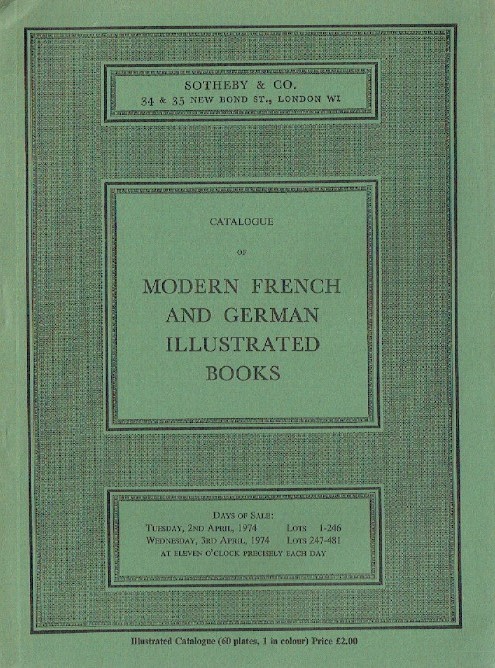 Sothebys April 1974 Modern French & German Illustrated Books