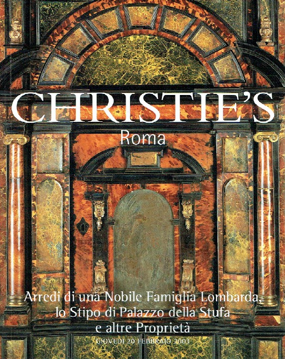 Christies February 2003 Furniture from a Noble Lombardy Family (Digital only)