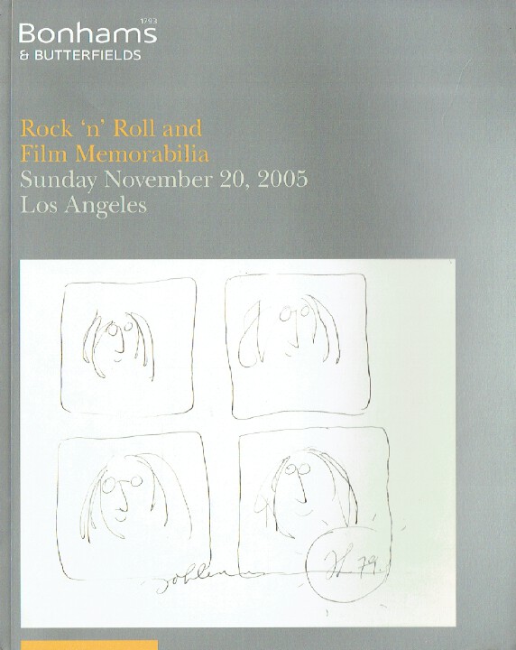Bonhams November 2005 Rock 'n' Roll & Film Memorabilia