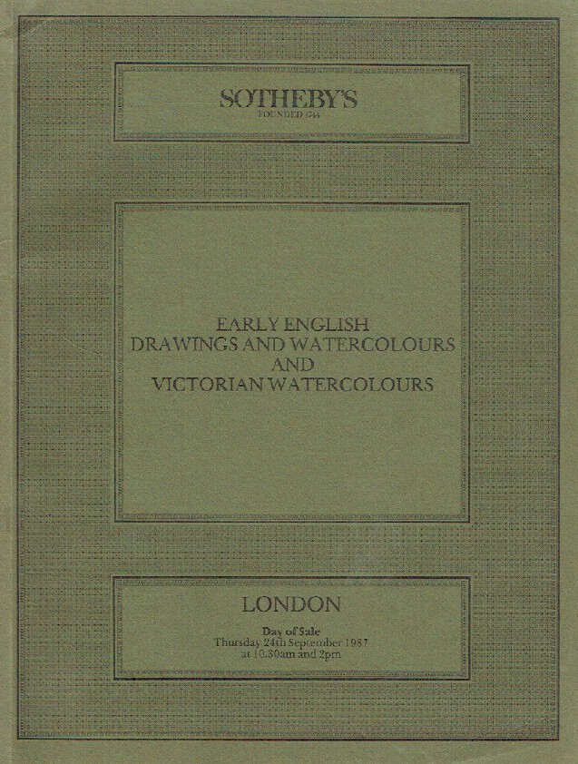 Sothebys September 1987 English Drawings & Watercolours and Victorian