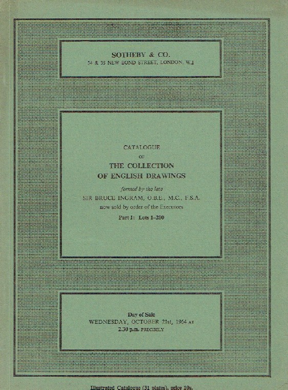 Sothebys October 1964 The Collection of English Drawings