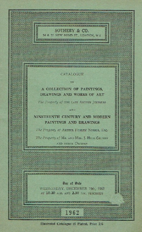 Sothebys Dec 1962 19th C, Modern Paintings & Drawings (Digital only)