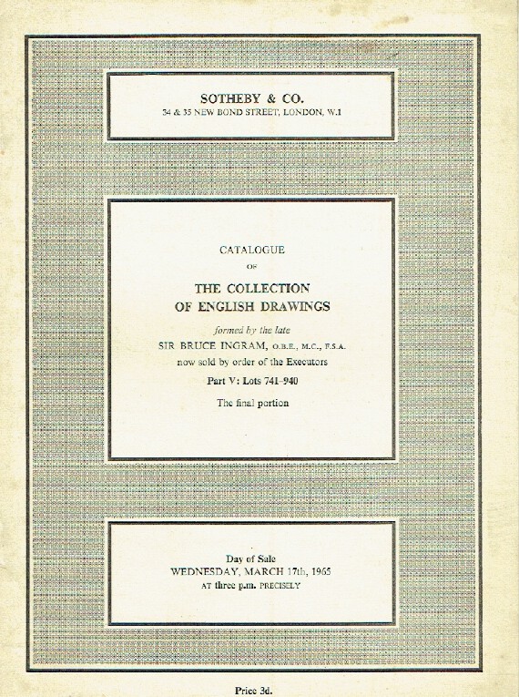 Sothebys March 1965 The Collection of English Drawings (Digital only)