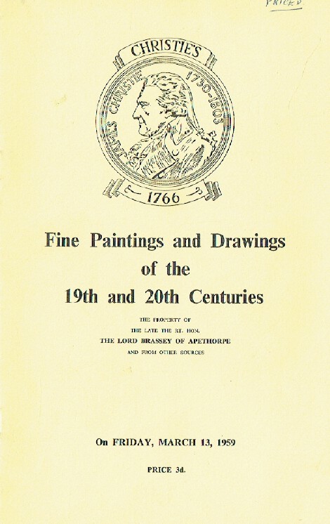 Christies March 1959 Fine Paintings and Drawings of 19th & 20th (Digital only)