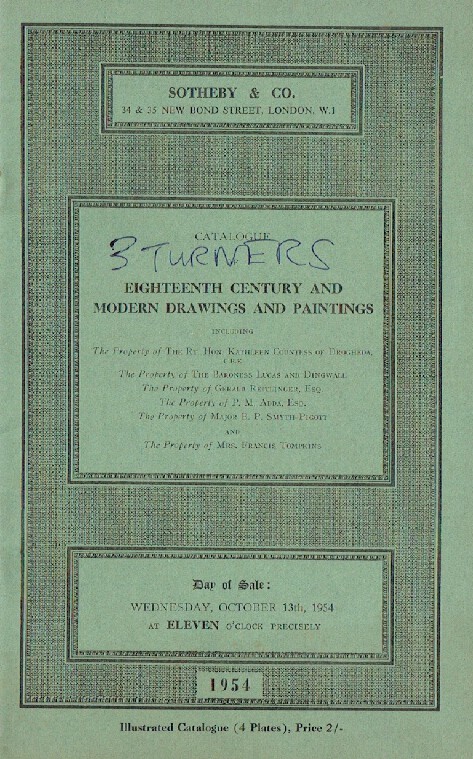Sothebys October 1954 18th Century & Modern Paintings and Drawings