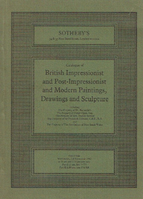 Sothebys November 1982 British & Post-Impressionist and Modern Paintings