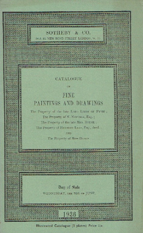 Sothebys June 1936 Fine Paintings & Drawings