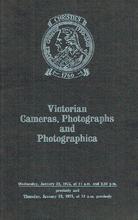 Christies January 1975 Victorian, Cameras, Photographs & Photographica