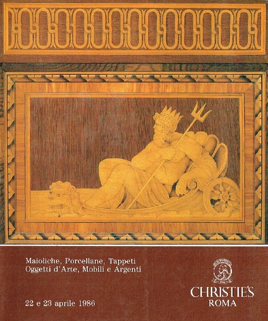 Christies April 1986 Majolica, Porcelain, Rugs, Furniture (Digital only)