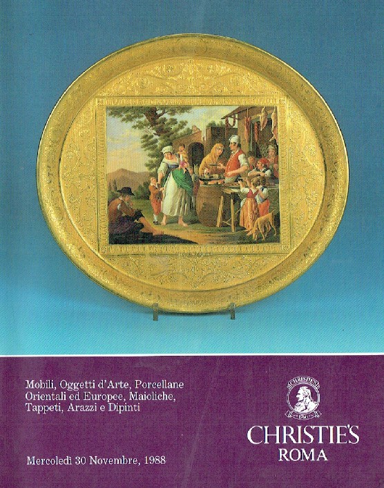 Christies November 1988 Furniture, European Porcelain, Carpets & Tapestry - Click Image to Close
