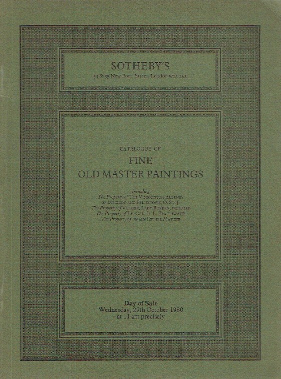 Sothebys October 1980 Fine Old Master Paintings
