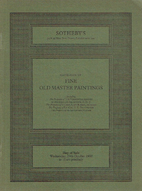 Sothebys October 1980 Fine Old Master Paintings