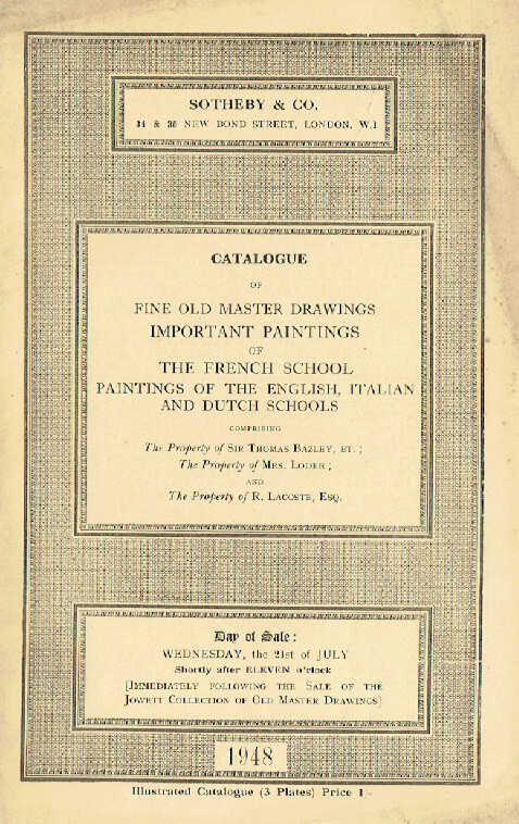 Sothebys July 1948 Fine Old Master Drawings & Important Paintings