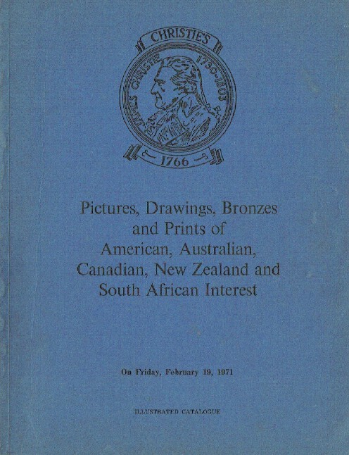 Christies February 1971 Pictures & Drawings American, Australian & South African - Click Image to Close