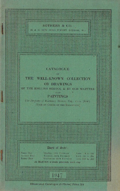Sothebys Feb 1947 Well Known Coll. of Drawings, Old Master (Digital only)