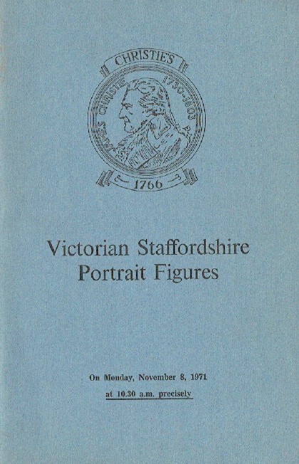 Christies November 1971 Victorian Staffordshire Portrait Figures