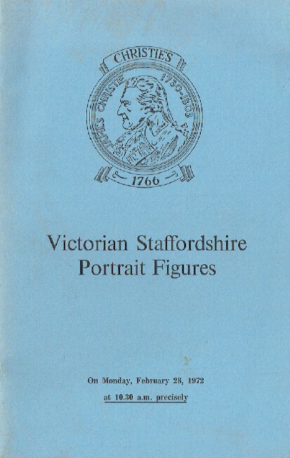 Christies February 1972 Victorian Staffordshire Portrait Figures