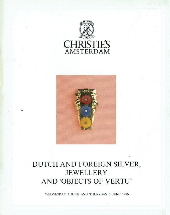 Christies June 1986 Dutch & Foreign Silver, objects of vertu
