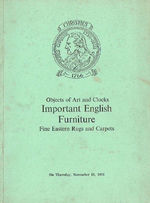 Christies November 1971 Important English Furniture & Carpets