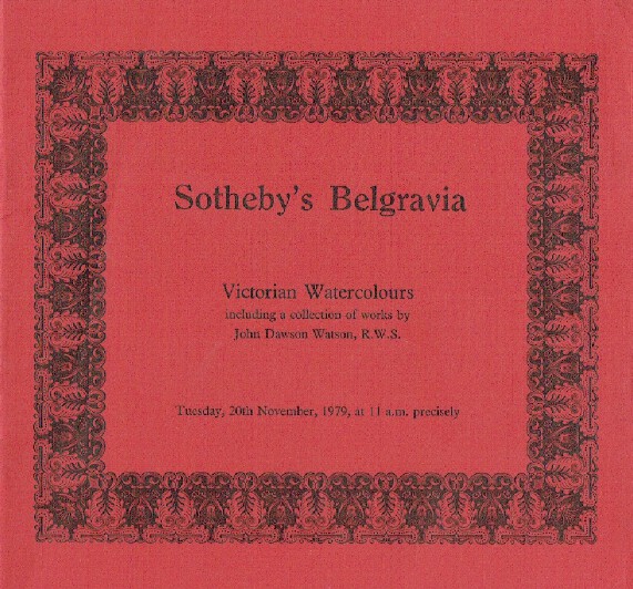 Sothebys November 1979 Victorian Watercolours by John Dawson (Digital only)