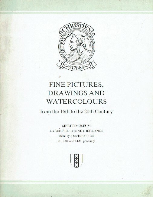 Christies October 1980 Fine Pictures & Drawings from 16th to 20th Century
