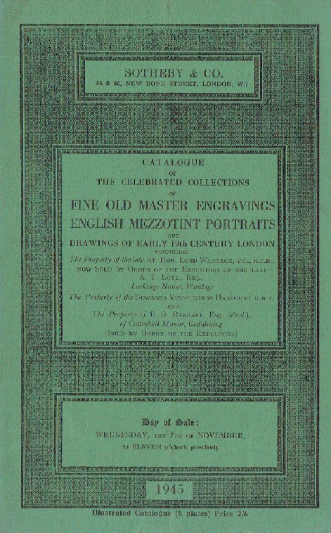 Sothebys November 1945 Fine Old Master Engravings, English (Digital only)