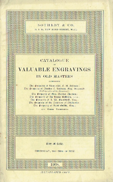 Sothebys May 1928 Valuable Engravings by Old Masters (Digital only)