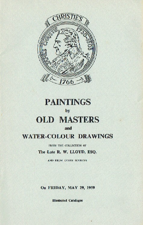 Christies May 1959 Paintings by Old Masters & Water-colour Drawings