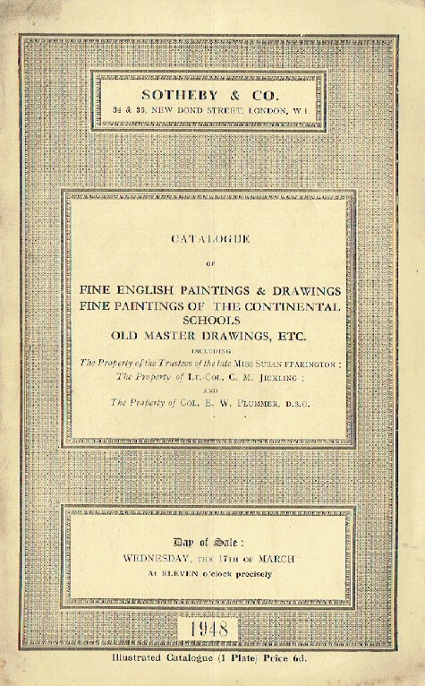 Sothebys March 1948 English Paintings & Old Master Drawings