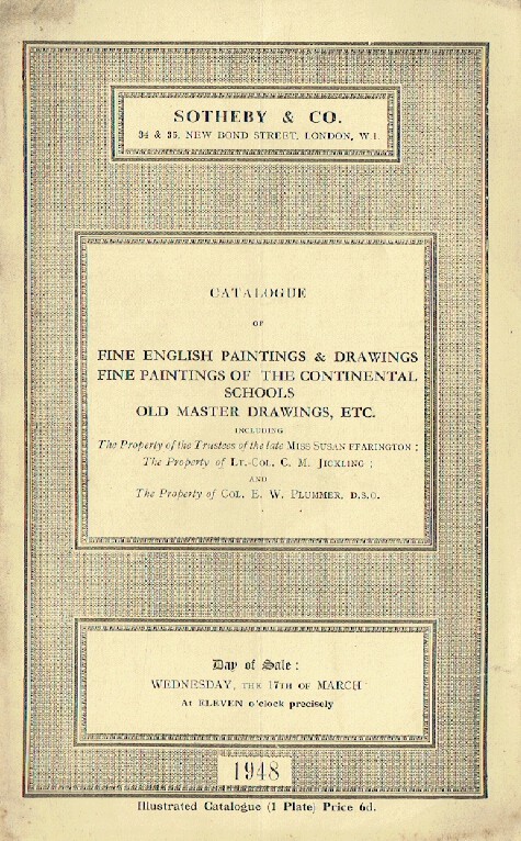 Sothebys March 1948 English Paintings & Old Master (Digital only)