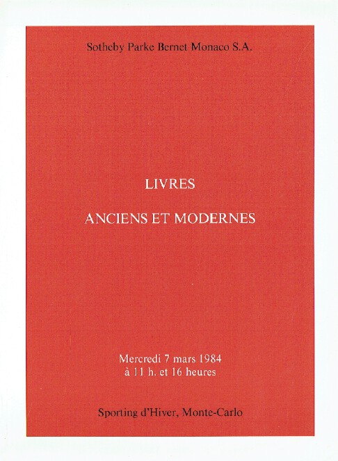 Sothebys March 1984 Old Master & Modern Books