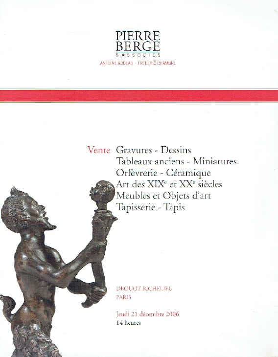 Berge December 2006 Engravings Ancient Paintings, Miniatures & Tapestry