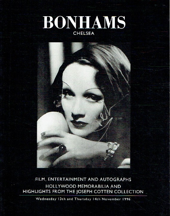 Bonhams November 1996 Film, Entertainment & Autographs-Joseph Cotten Collection