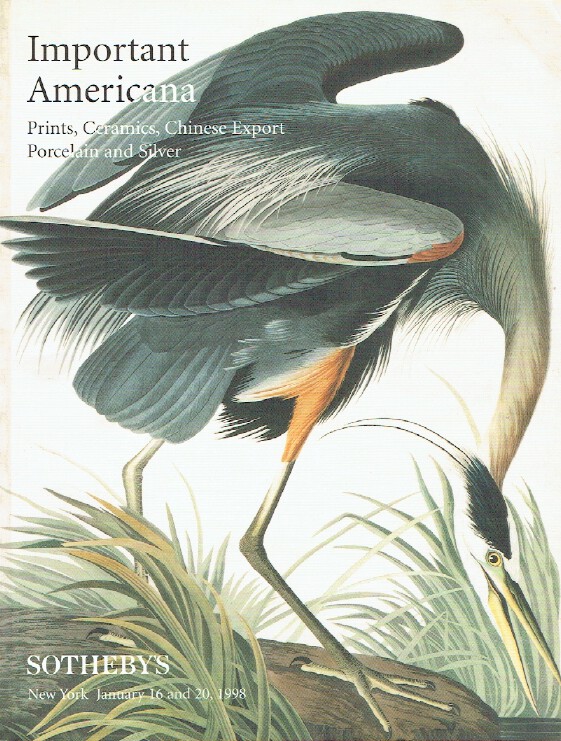 Sothebys January 1998 Important Americana Prints, Ceramics, Chinese & Silver