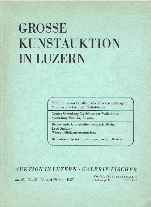 Fischer June 1957 Collection - Viennese Miniature & Swiss Art