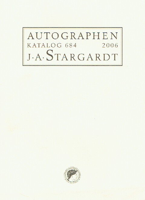 J. A. Stargardt 2006 Autograph Catalogue 684
