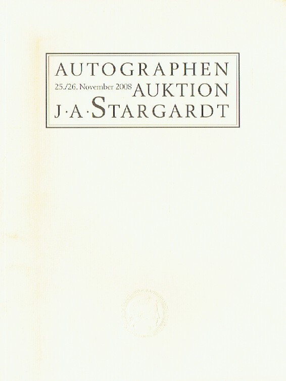 J. A. Stargardt November 2008 Autograph