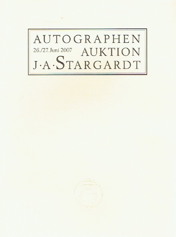 J. A. Stargardt June 2007 Autograph