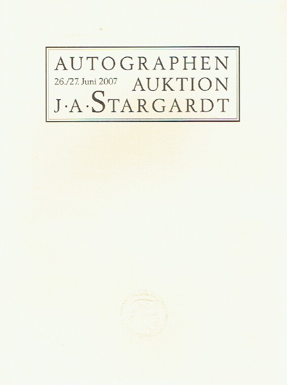 J. A. Stargardt June 2007 Autograph