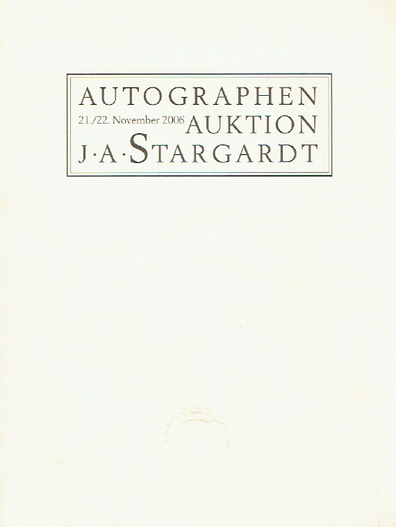 J. A. Stargardt November 2006 Autograph