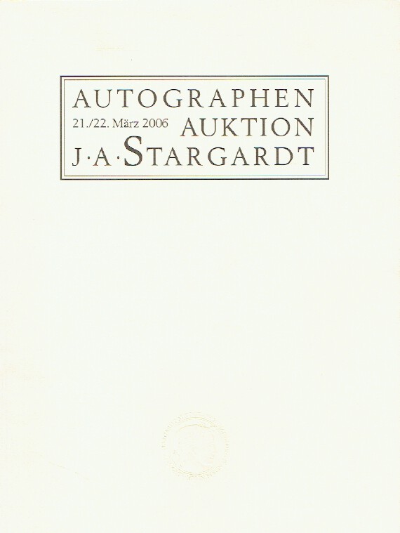 J. A. Stargardt March 2006 Autograph